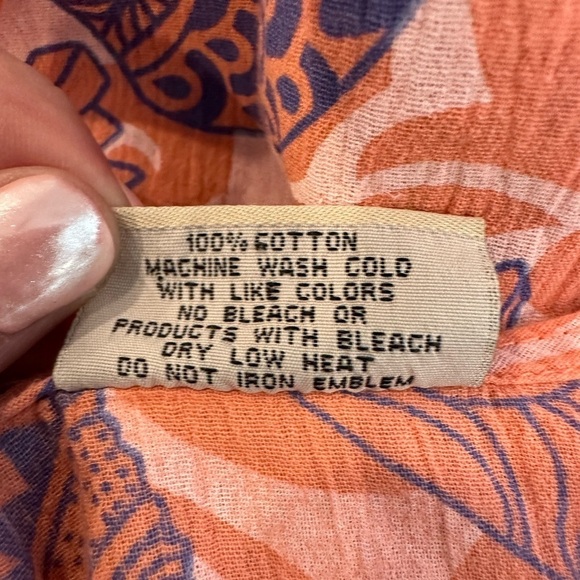 iCantoo Sea Shell Pattern Dress Peach Blue Summer Sleevless Beach Cover Vintage - Picture 5 of 7